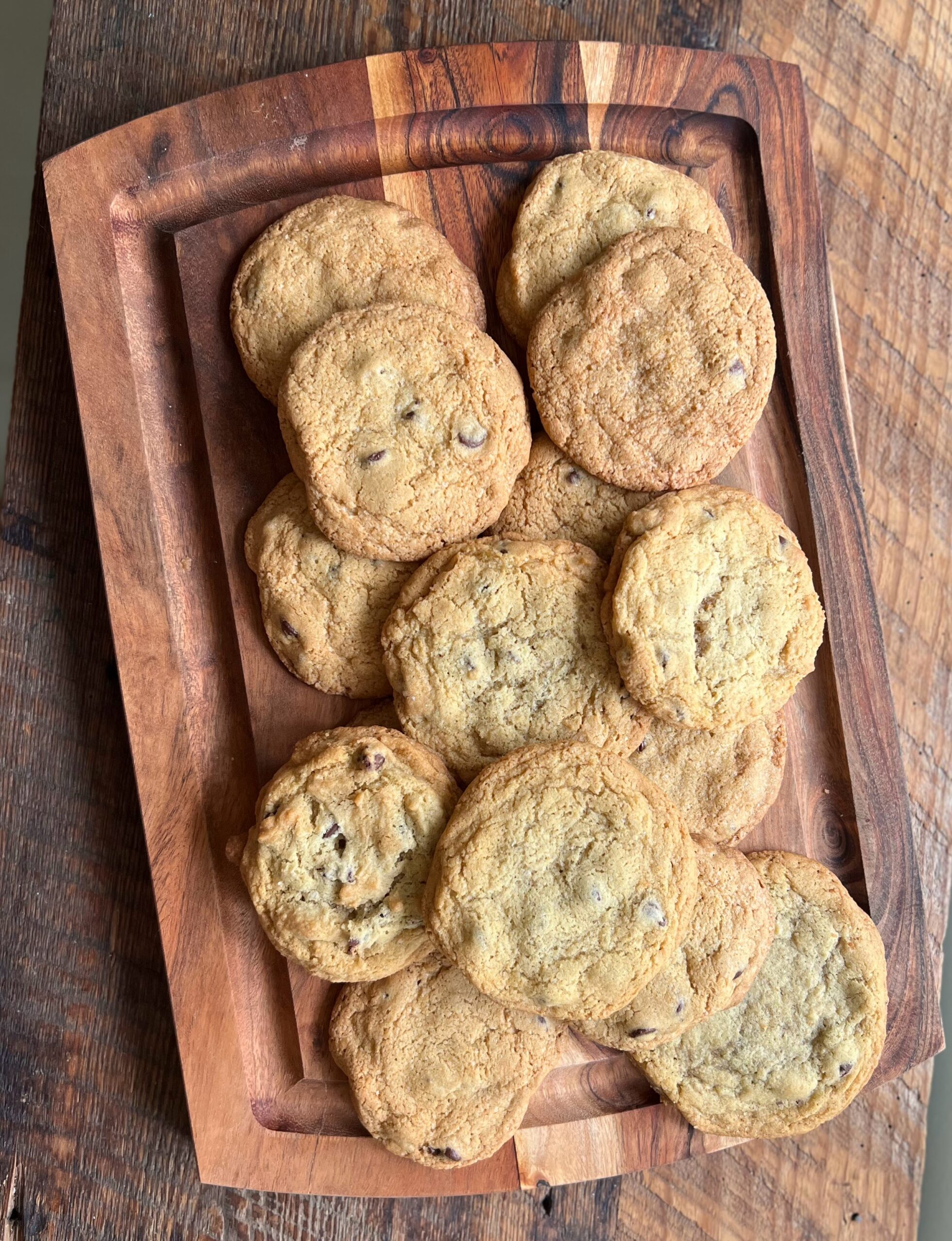 A bunch of Chocolate Chip Cookies